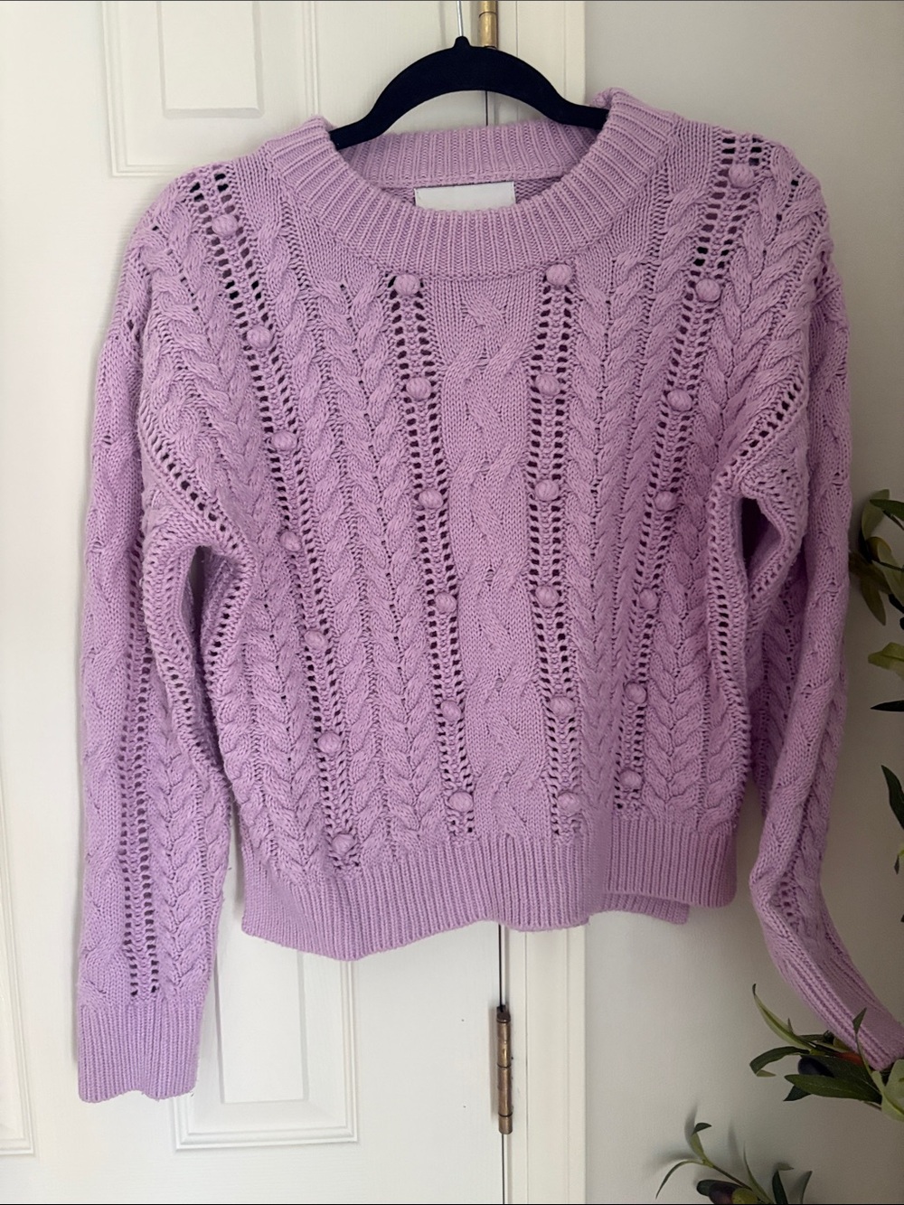 Heartloom lila Cable Knit Crewneck Sweater XS